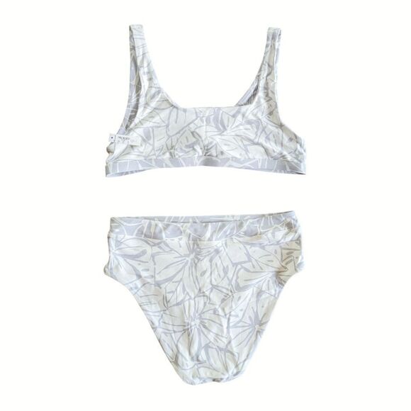 Madewell Reversible Bikini Set Abstract Flora Sz L NWT High Waist Beach Pool - Picture 9 of 16